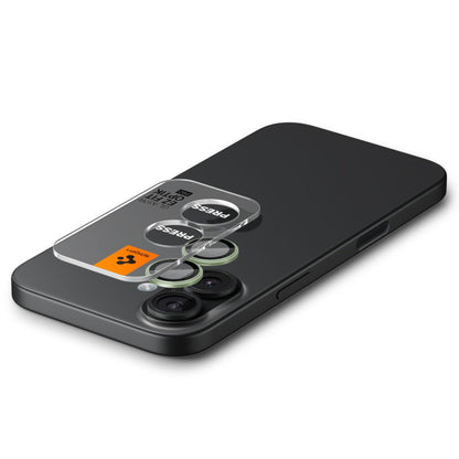 Bakre kamerabeskyttelsesfolie Spigen GlastR EZ FIT Optik Pro for Apple iPhone 17 / 16 Plus / 16, Herdet glass, Sett med 2 stykker, Grønn AGL10128