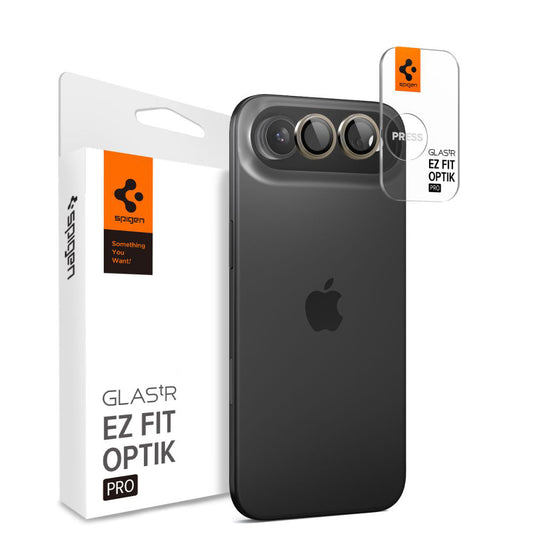 Bakre kamera beskyttelsesfilm Spigen GlastR EZ FIT Optik Pro for Apple iPhone 17 Air, Herdet glass, Sett med 2 stykker, Gull AGL10131