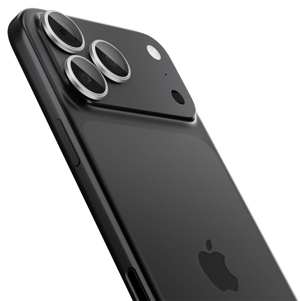 Bakre kamerabeskyttelsesfolie Spigen GlastR EZ FIT Optik Pro for Apple iPhone 17 Pro Max / 17 Pro, Herdet glass, Sett med 2 stykker, Sølvfarget