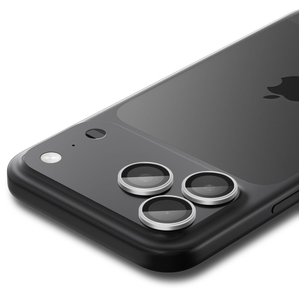 Bakre kamerabeskyttelsesfolie Spigen GlastR EZ FIT Optik Pro for Apple iPhone 17 Pro Max / 17 Pro, Herdet glass, Sett med 2 stykker, Sølvfarget