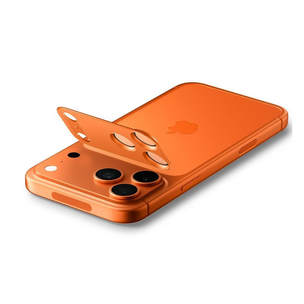 Bakre kamera beskyttelsesfilm Spigen GlastR EZ FIT Optik Pro for Apple iPhone 17 Pro Max, Herdet glass, Sett med 2 stykker, Oransje