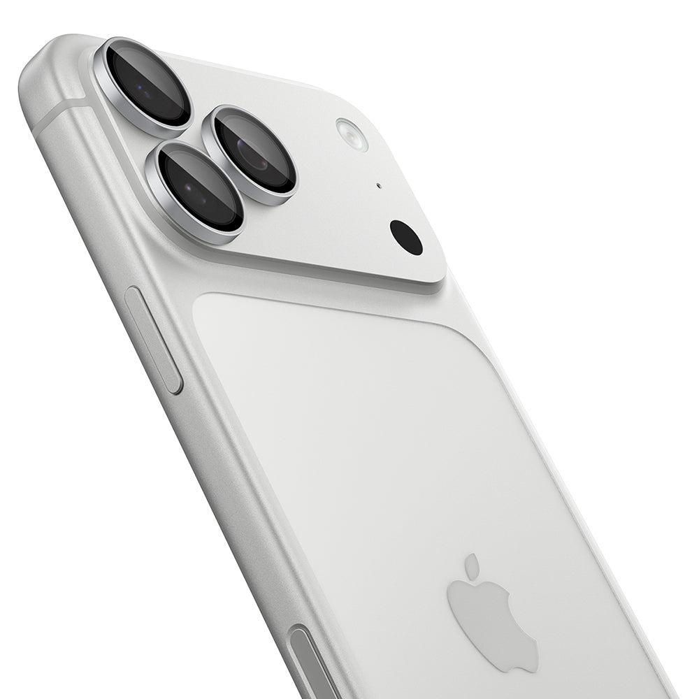 Bakre kameralinsebeskyttelse Spigen GlastR EZ FIT Optik Pro for Apple iPhone 18 Pro / 18 Pro Max, Herdet glass, Sett med 2 stk, Sølv AGL12046