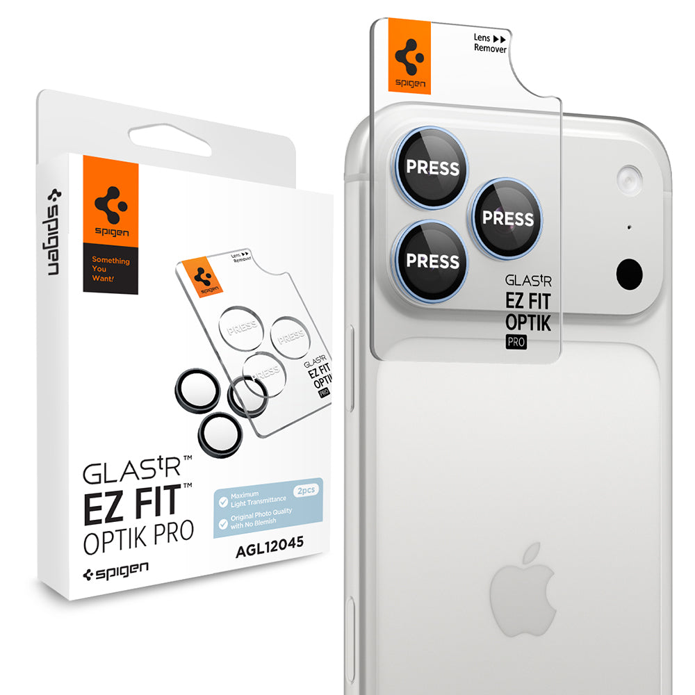 Bakre kameralinsebeskyttelse Spigen GlastR EZ FIT Optik Pro for Apple iPhone 18 Pro / 18 Pro Max, Herdet glass, Sett med 2 stk, Blå AGL12045