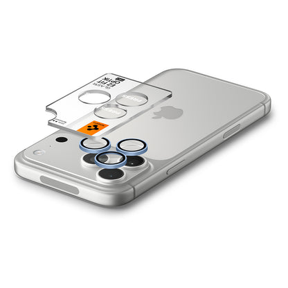 Bakre kameralinsebeskyttelse Spigen GlastR EZ FIT Optik Pro for Apple iPhone 18 Pro / 18 Pro Max, Herdet glass, Sett med 2 stk, Blå AGL12045