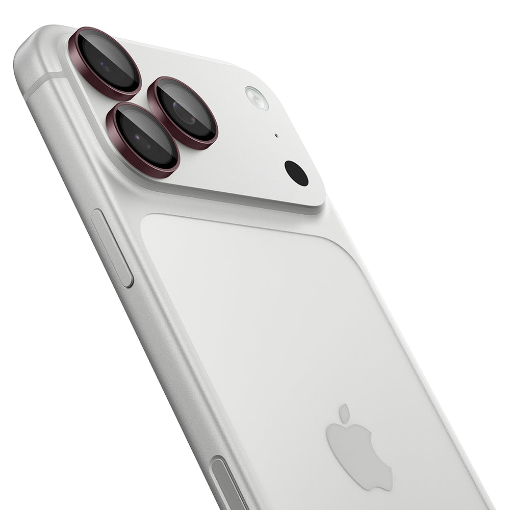 Bakre kamerabeskyttelsesfilm Spigen GlastR EZ FIT Optik Pro for Apple iPhone 18 Pro / 18 Pro Max, Herdet glass, Sett med 2 stk, Burgunder AGL12044