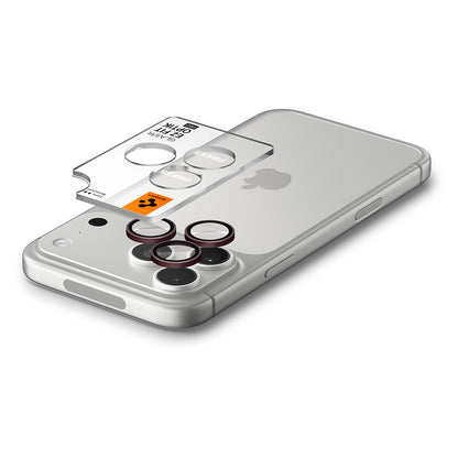 Bakre kamerabeskyttelsesfilm Spigen GlastR EZ FIT Optik Pro for Apple iPhone 18 Pro / 18 Pro Max, Herdet glass, Sett med 2 stk, Burgunder AGL12044
