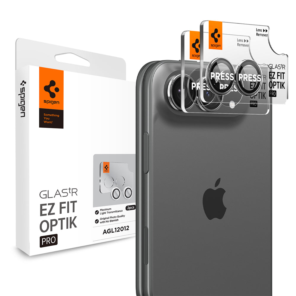 Bakre kameralinsebeskyttelse Spigen GlastR EZ FIT Optik Pro for Apple iPhone Duo, Herdet glass, Sett med 2 stk, Grå AGL12012