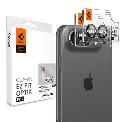 Bakre kameralinsebeskyttelse Spigen GlastR EZ FIT Optik Pro for Apple iPhone Duo, Herdet glass, Sett med 2 stk, Grå AGL12012