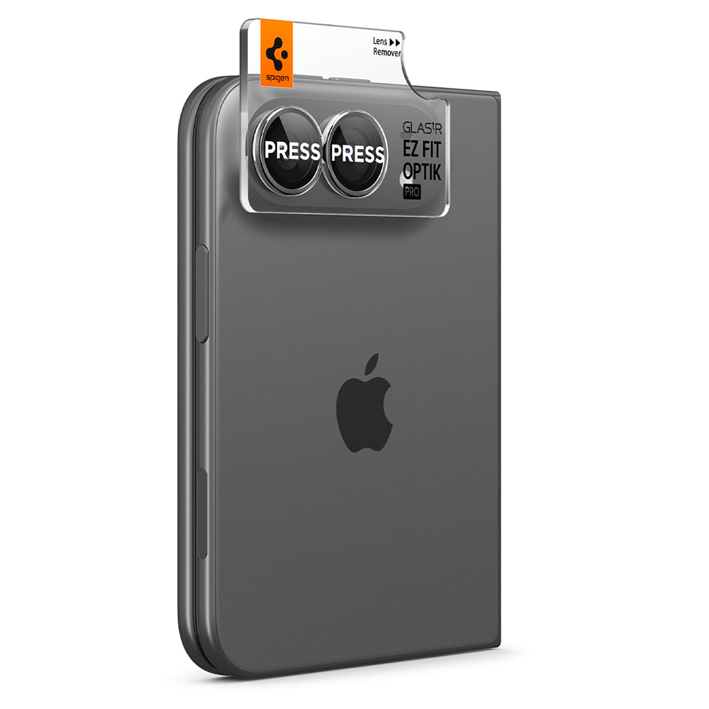 Bakre kameralinsebeskyttelse Spigen GlastR EZ FIT Optik Pro for Apple iPhone Duo, Herdet glass, Sett med 2 stk, Grå AGL12012