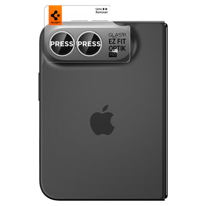 Bakre kameralinsebeskyttelse Spigen GlastR EZ FIT Optik Pro for Apple iPhone Duo, Herdet glass, Sett med 2 stk, Grå AGL12012