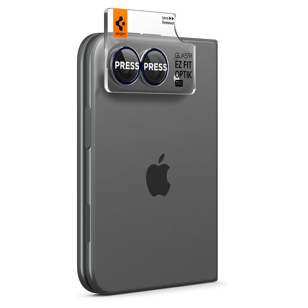 Bakre kameralinsebeskyttelse Spigen GlastR EZ FIT Optik Pro for Apple iPhone Duo, Herdet glass, Sett med 2 stk, Marineblå AGL12011