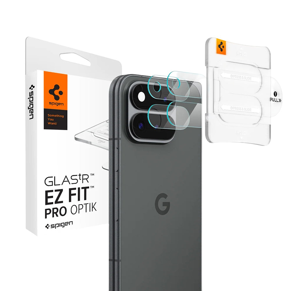 Beskyttelsesfilm for bakre kamera Spigen GlastR EZ FIT Optik Pro for Google Pixel 11 Pro Fold, Herdet glass, Sett med 2 stk, Transparent AGL11491