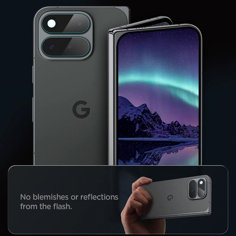 Beskyttelsesfilm for bakre kamera Spigen GlastR EZ FIT Optik Pro for Google Pixel 11 Pro Fold, Herdet glass, Sett med 2 stk, Transparent AGL11491