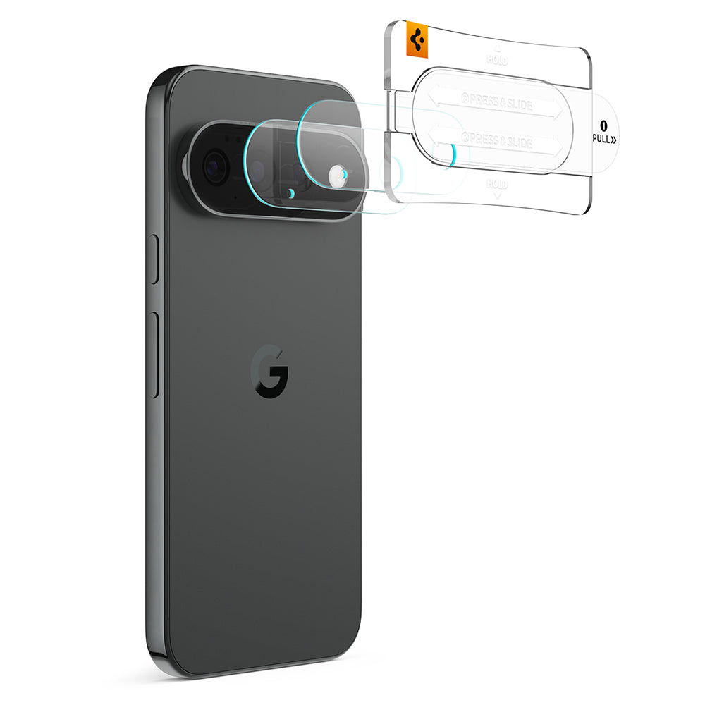 Bakre kameralinsebeskyttelse Spigen GlastR EZ FIT Optik Pro for Google Pixel 11, Herdet glass, Sett med 2 stk, Svart AGL11479