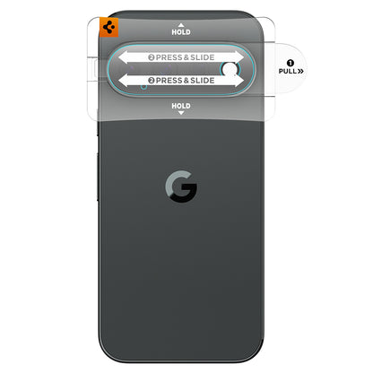 Bakre kameralinsebeskyttelse Spigen GlastR EZ FIT Optik Pro for Google Pixel 11, Herdet glass, Sett med 2 stk, Svart AGL11479