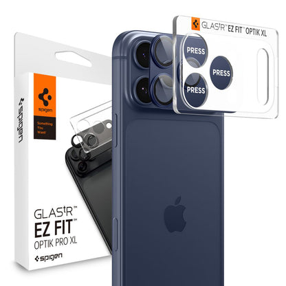 Bakre kamerabeskyttelsesfolie Spigen GlastR EZ FIT Optik Pro XL for Apple iPhone 17 Pro Max, Herdet glass, Blå