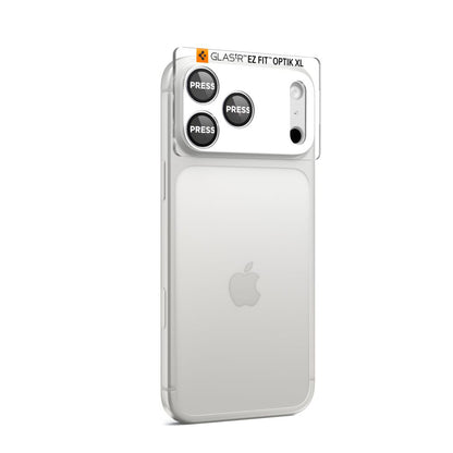 Bakre kamera beskyttelsesfilm Spigen GlastR EZ FIT Optik Pro XL for Apple iPhone 17 Pro, Herdet glass, Sølv