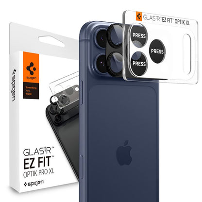 Bakre kamera beskyttelsesfilm Spigen GlastR EZ FIT Optik Pro XL for Apple iPhone 17 Pro, Herdet glass, Svart AGL10644