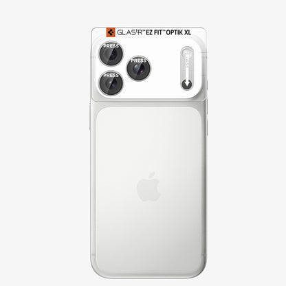 Bakre kameralinsebeskyttelse Spigen GlastR EZ FIT Optik Pro XL for Apple iPhone 18 Pro Max, Herdet glass, Sølv AGL12042