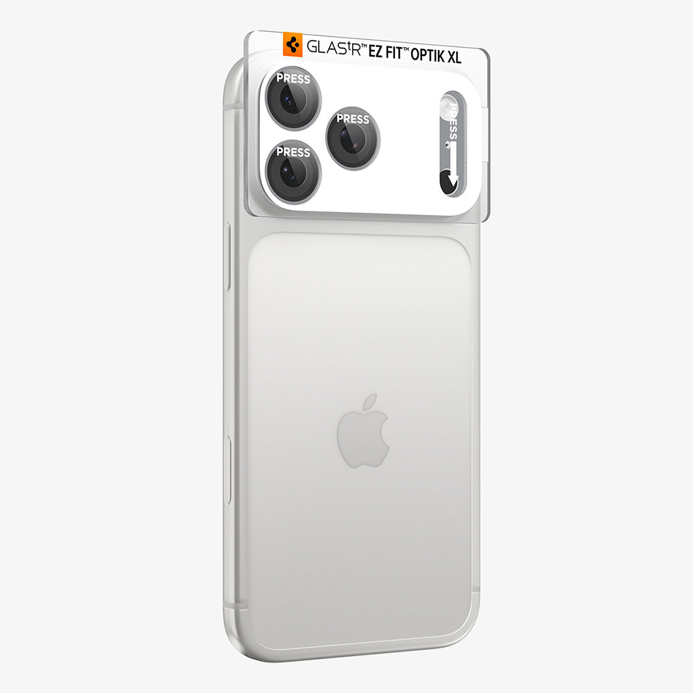 Bakre kameralinsebeskyttelse Spigen GlastR EZ FIT Optik Pro XL for Apple iPhone 18 Pro Max, Herdet glass, Sølv AGL12042