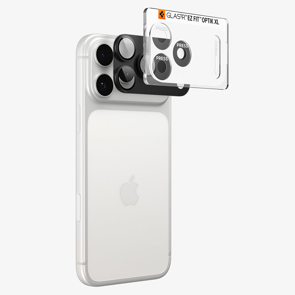 Bakre kameralinsebeskyttelse Spigen GlastR EZ FIT Optik Pro XL for Apple iPhone 18 Pro Max, Herdet glass, Mørkegrå AGL12039