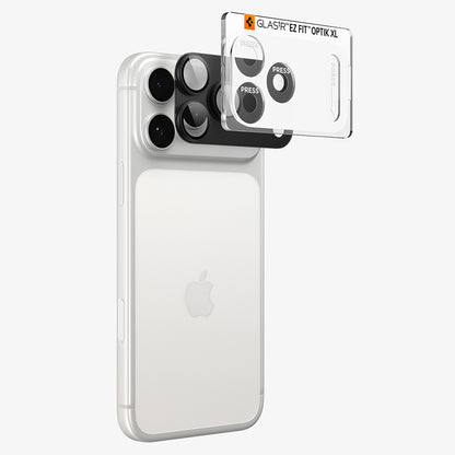 Bakre kameralinsebeskyttelse Spigen GlastR EZ FIT Optik Pro XL for Apple iPhone 18 Pro Max, Herdet glass, Mørkegrå AGL12039