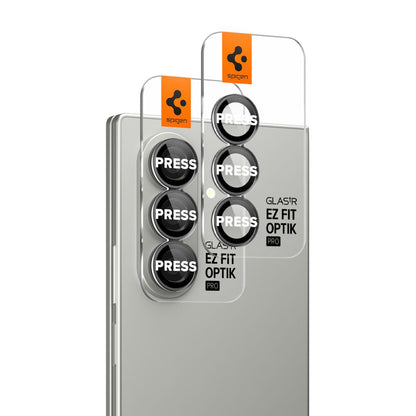 Bakre kamera beskyttelsesfilm Spigen GlastR EZ FIT Optik Pro HD for Samsung Galaxy Z Fold7 F966, Herdet glass, Sett med 2 stykker, Svart AGL09581