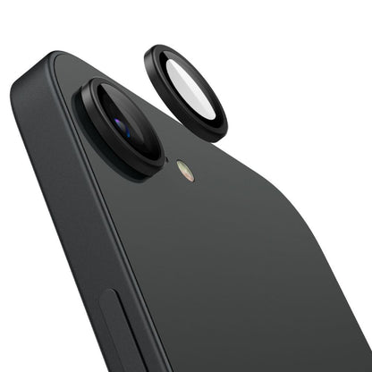 Bakre kamerabeskyttelsesfolie Spigen GlastR EZ FIT Optik Pro for Apple iPhone 17e / 16e, Herdet glass, Sett med 2 stykker, Svart AGL09279