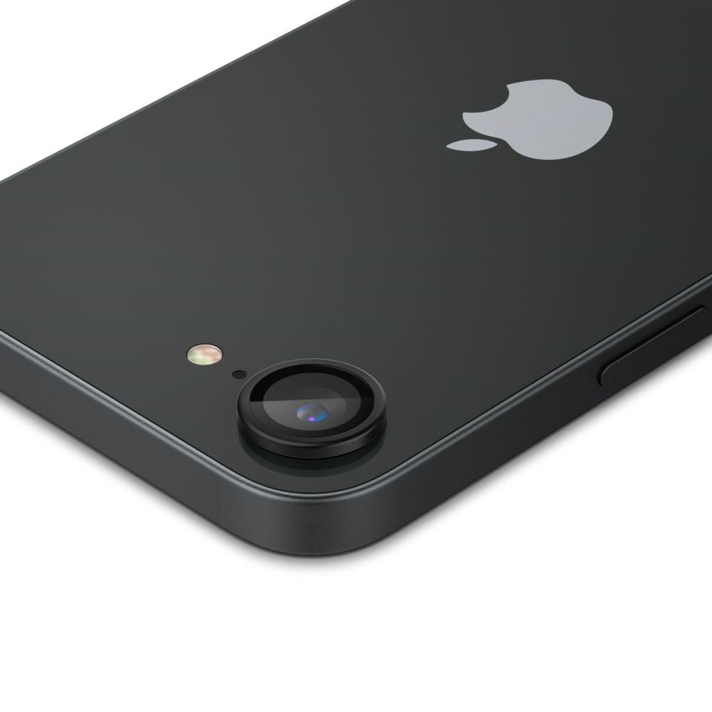 Bakre kamerabeskyttelsesfolie Spigen GlastR EZ FIT Optik Pro for Apple iPhone 17e / 16e, Herdet glass, Sett med 2 stykker, Svart AGL09279