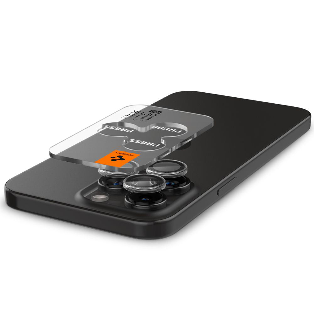 Beskyttelsesfolie for bakre kamera Spigen GlastR EZ FIT Optik Pro for Apple iPhone 17 Pro Max / 17 Pro, Herdet glass, Sett med 2 stykker, Gjennomsiktig
