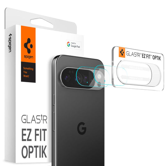 Beskyttelsesfilm for bakre kamera Spigen GlastR Optik for Google Pixel 10 Pro, herdet glass, sett med 2 stk, gjennomsiktig AGL09662