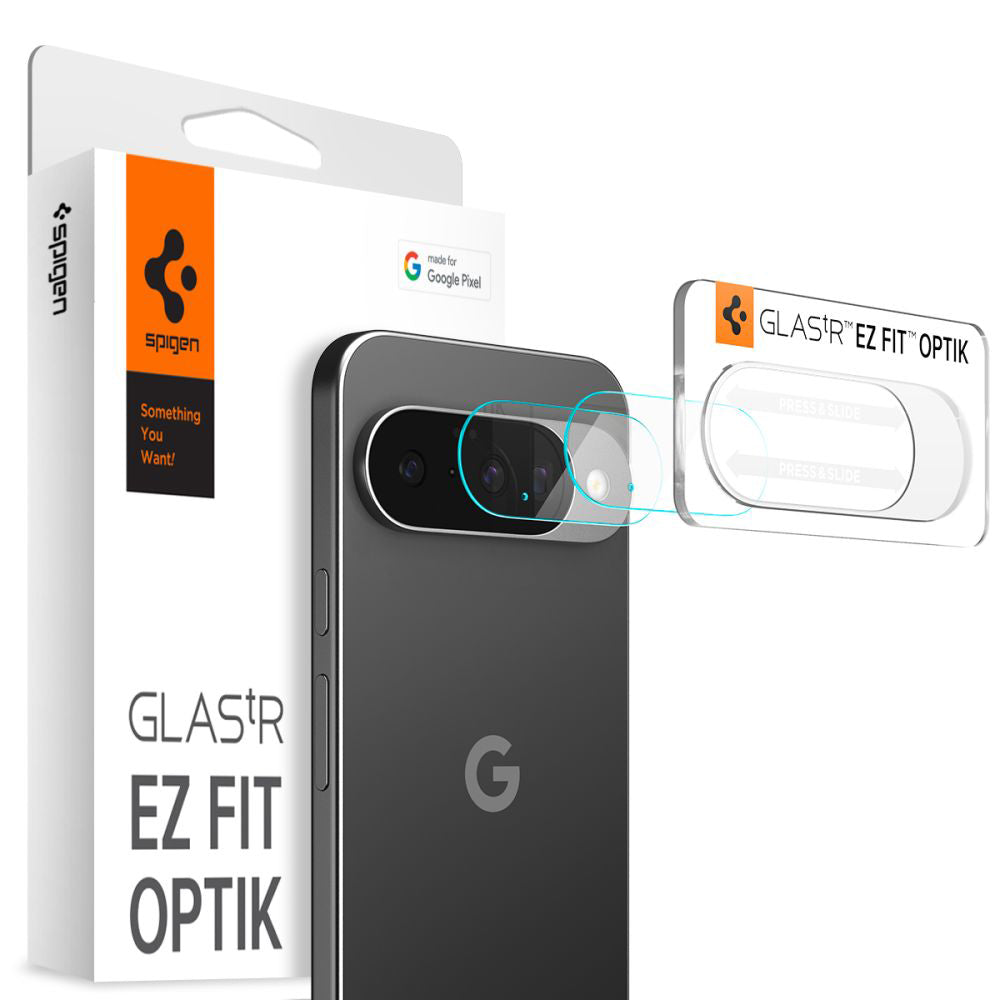 Beskyttelsesfilm for bakre kamera Spigen GlastR Optik for Google Pixel 10, herdet glass, sett med 2 stk, gjennomsiktig AGL09661