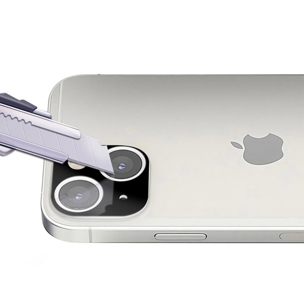 Bakre kameralinsebeskyttelse Techsuit for Apple iPhone 13 mini / 13, Herdet glass, Svart