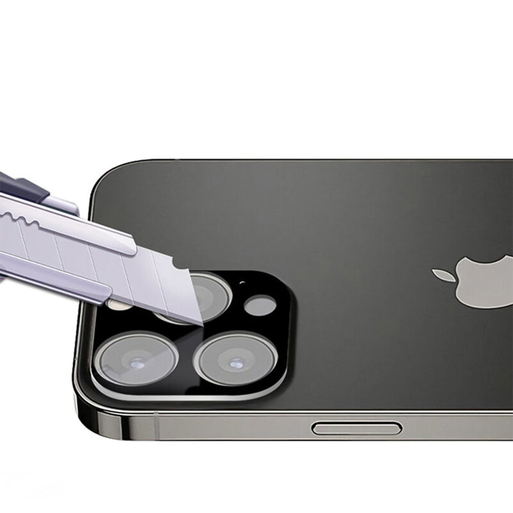 Bakre kameralinsebeskyttelse Techsuit for Apple iPhone 13 Pro Max / 13 Pro, Herdet glass, svart