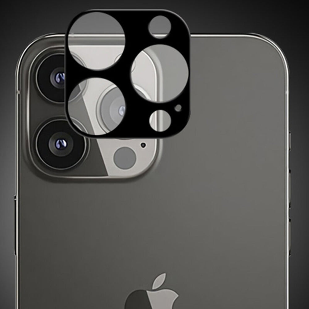 Bakre kameralinsebeskyttelse Techsuit for Apple iPhone 13 Pro Max / 13 Pro, Herdet glass, svart