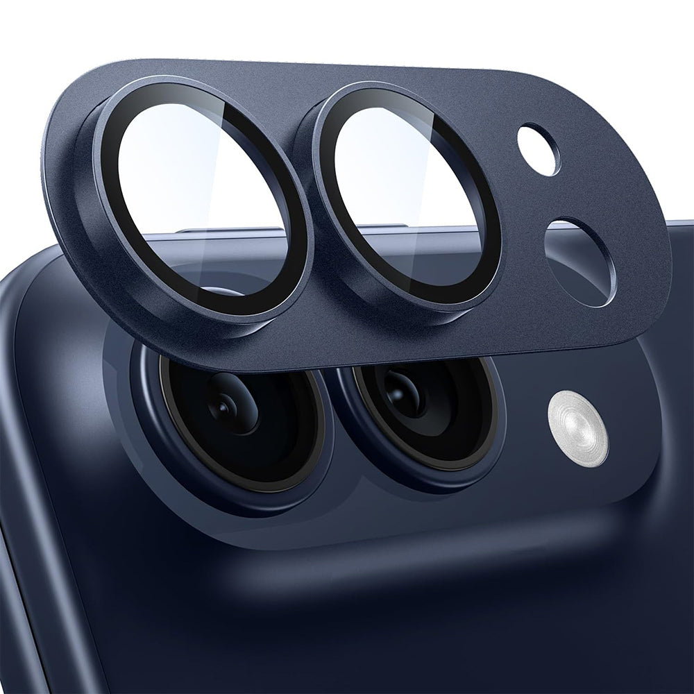 Techsuit beskyttelsesglass til bakre kamera for Apple iPhone Duo, herdet glass, marineblå