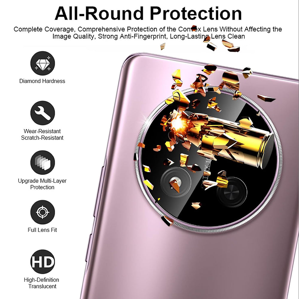 Bakre kameralinsebeskyttelse Techsuit for Honor X9c / Magic7 Lite, Herdet glass, Svart