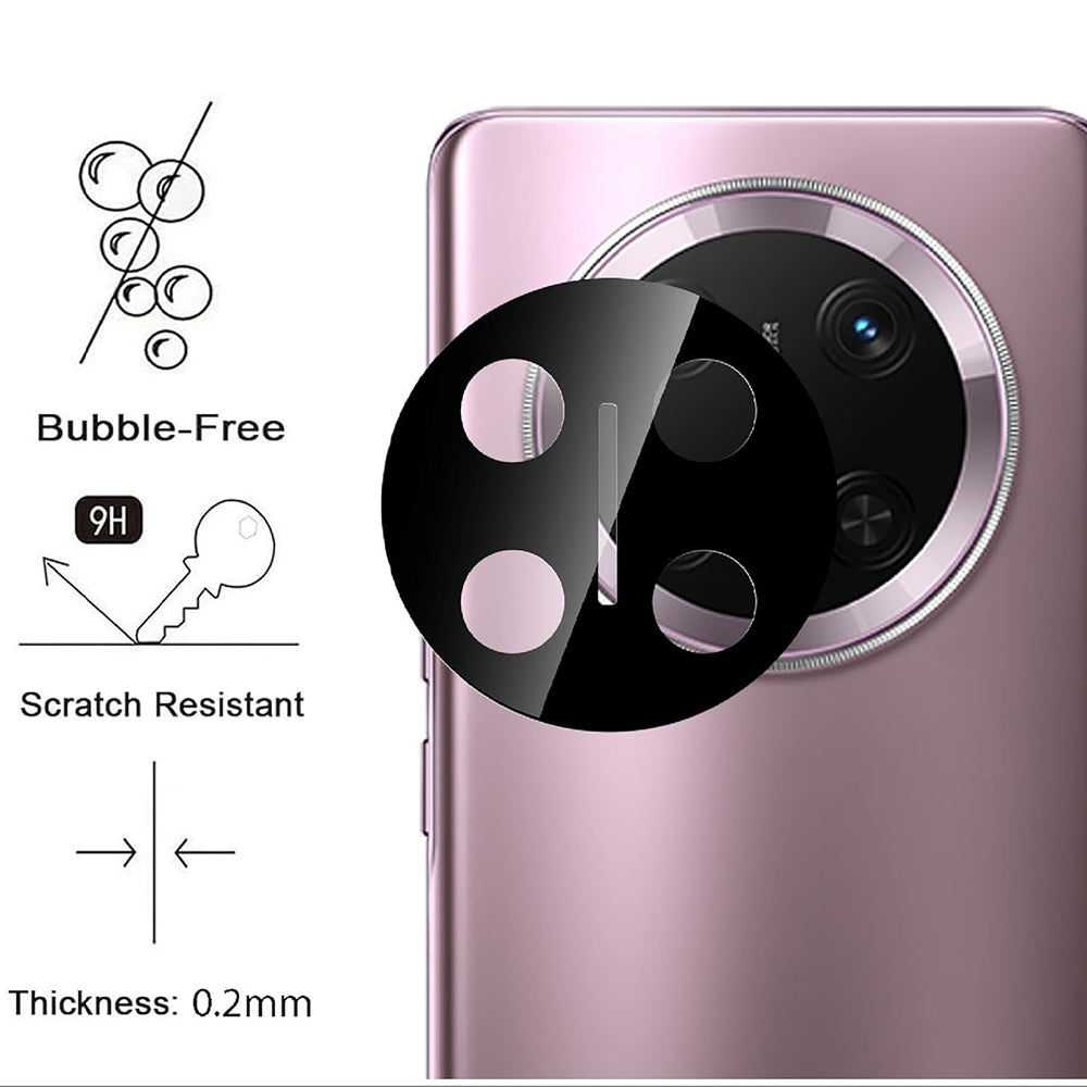 Bakre kameralinsebeskyttelse Techsuit for Honor X9c / Magic7 Lite, Herdet glass, Svart