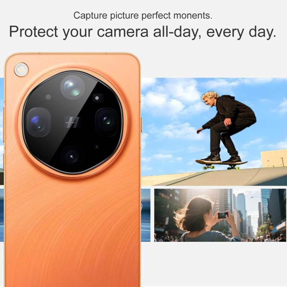 Bakre kameralinsebeskyttelse Techsuit for Oppo Find X9 Ultra, Herdet glass, Svart