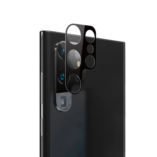 Bakre kameralinsebeskyttelse Techsuit for Samsung Galaxy S23 Ultra S918, Herdet glass, Svart