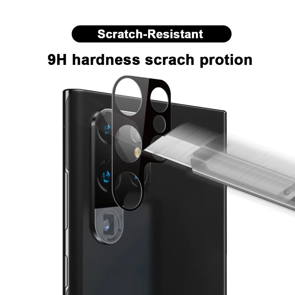 Bakre kameralinsebeskyttelse Techsuit for Samsung Galaxy S23 Ultra S918, Herdet glass, Svart