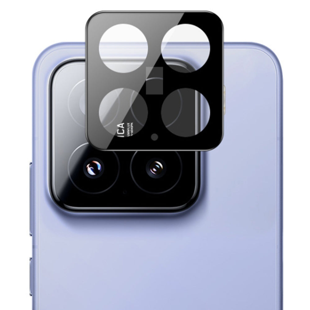 Bakre kameralinsebeskyttelse Techsuit for Xiaomi 15, Herdet glass, Svart