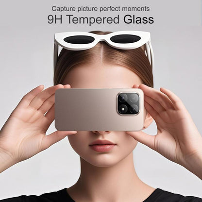 Bakre kameralinsebeskyttelse Techsuit for Xiaomi 15T Pro, Herdet glass, Svart
