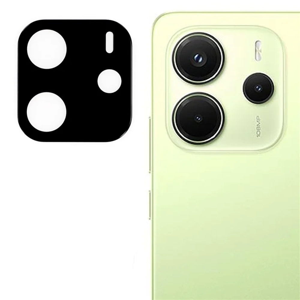 Bakre kameralinsebeskyttelse Techsuit for Xiaomi Redmi Note 14 4G (Regional), Herdet glass, Svart