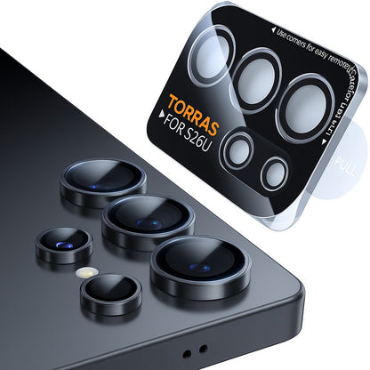 Beskyttelsesfolie for bakre kamera Torras Lensguard for Samsung Galaxy S26 Ultra, Herdet glass, Svart