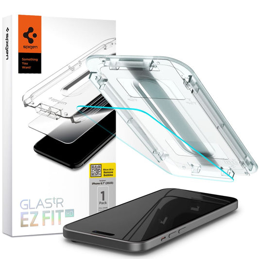 Skjermbeskytter Spigen GlastR EZ FIT HD for Apple iPhone 15, Herdet glass, Full lim, 2.5D AGL06907