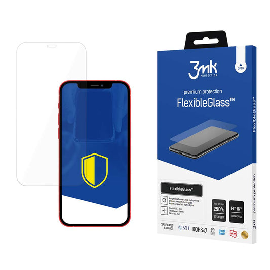 3MK FlexibleGlass skjermbeskyttelse for Apple iPhone 12 / 12 Pro, fleksibelt glass, full lim