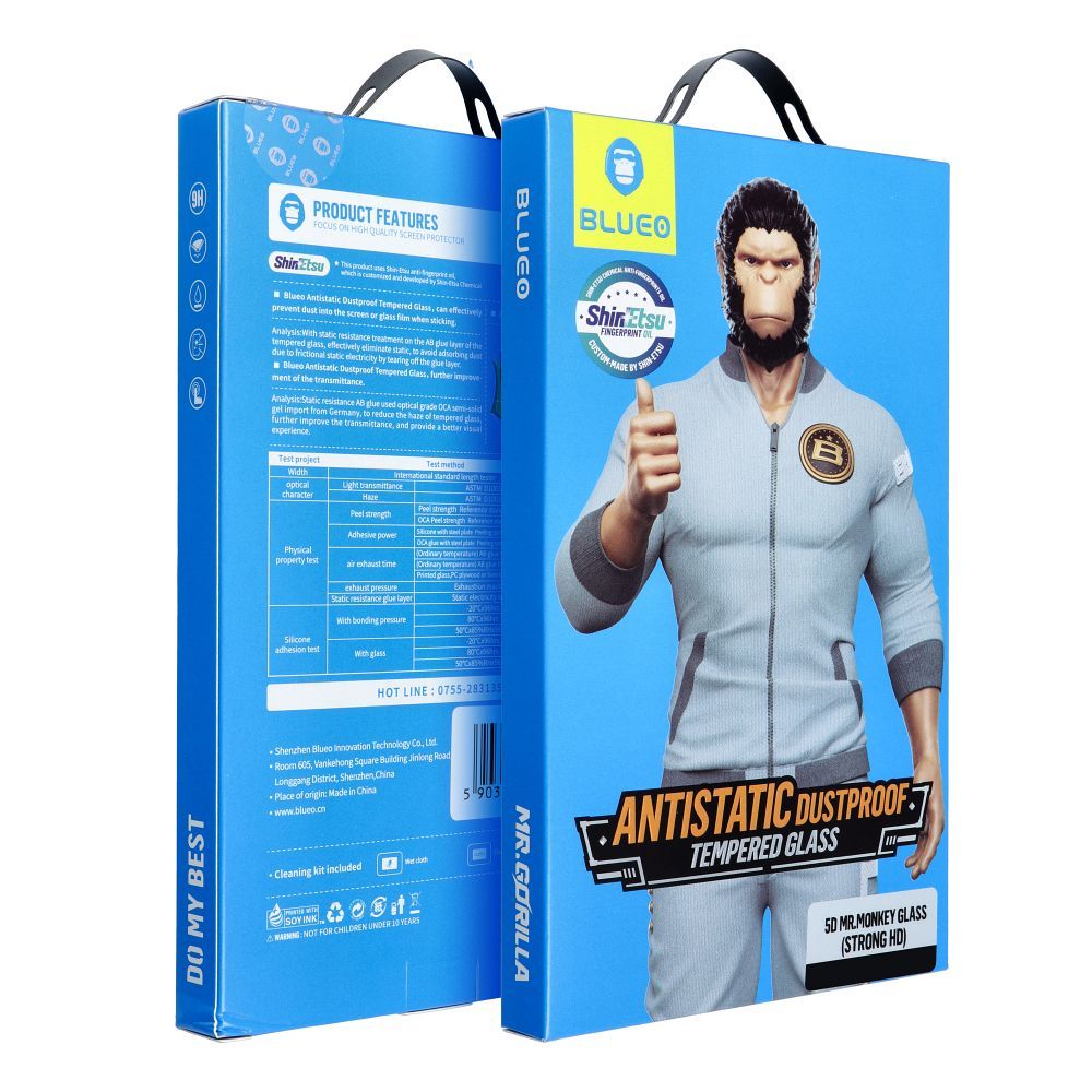 Blueo skjermbeskyttelsesfilm for Samsung Galaxy S24 S921, Herdet glass, Full lim, 5D, Svart