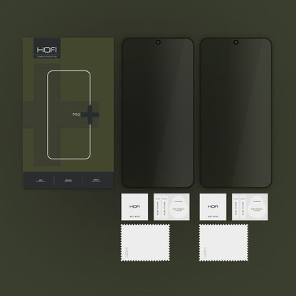Privacy-skjermbeskyttelse HOFI Glass PRO+ for Samsung Galaxy S25 S931, Herdet glass, Full lim, Sett med 2 stk