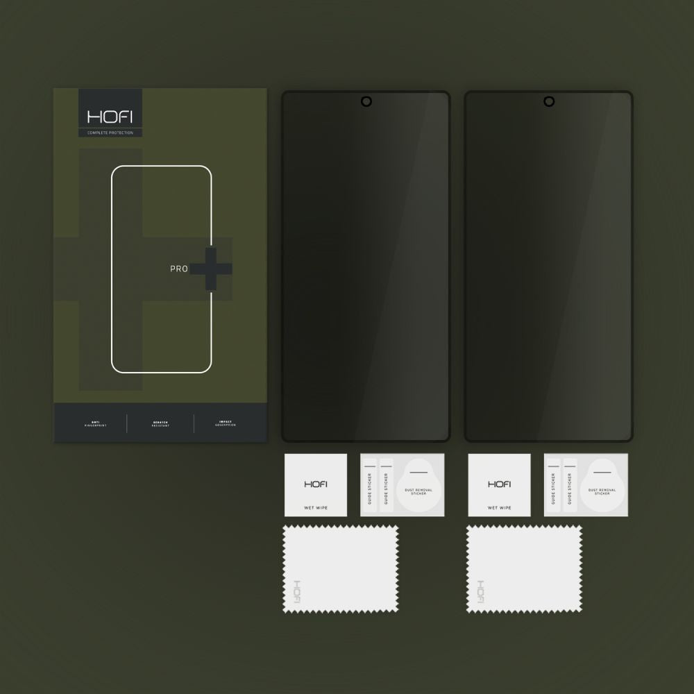 Privacy-skjermbeskyttelse HOFI Glass PRO+ for Samsung Galaxy S25 Ultra S938, Herdet glass, Full lim, Sett med 2 stk